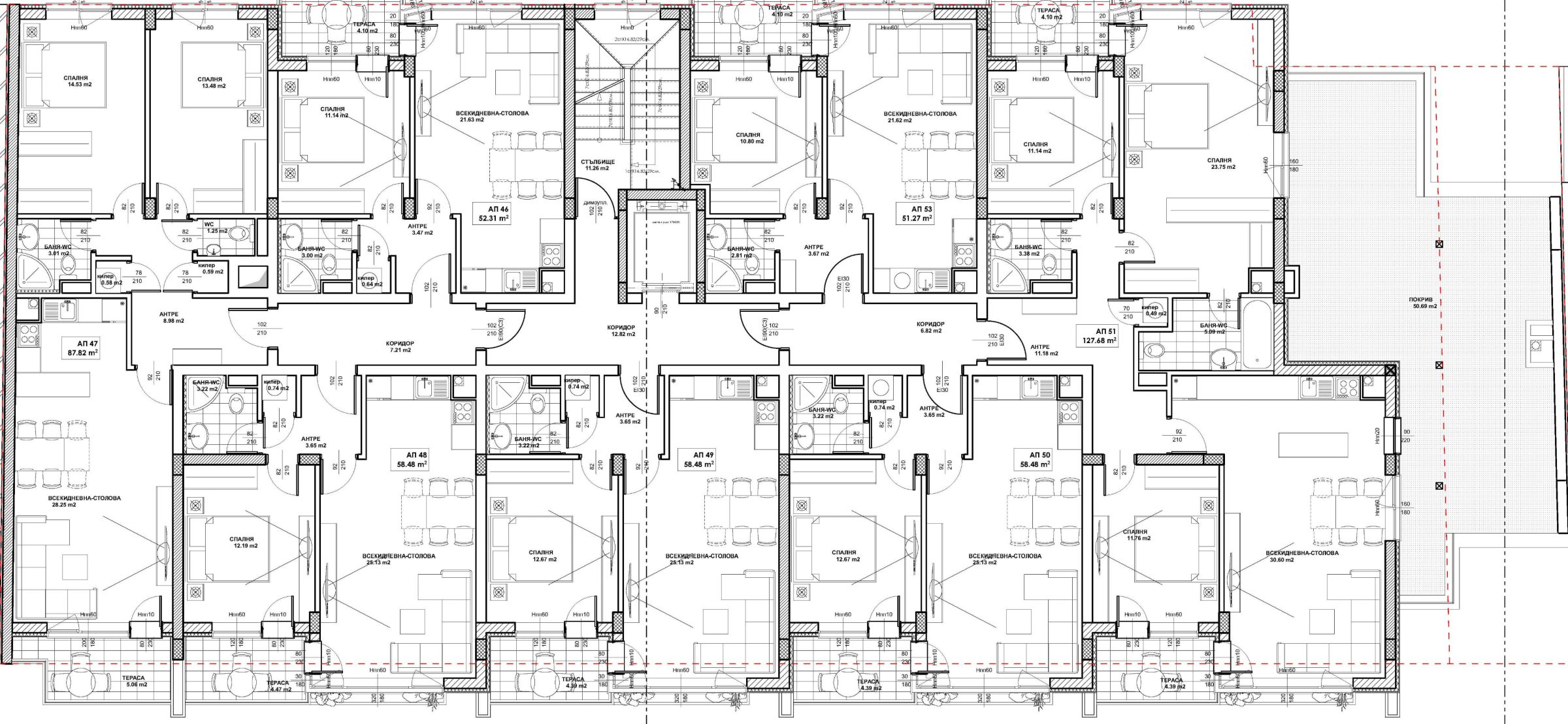 Разпределение на етаж 6 – Uptown Residence